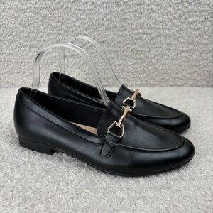 Michael Shannon Shoes Womens 8M‎ Black Silvana Horse Bit Slip On Minimal Loafers
